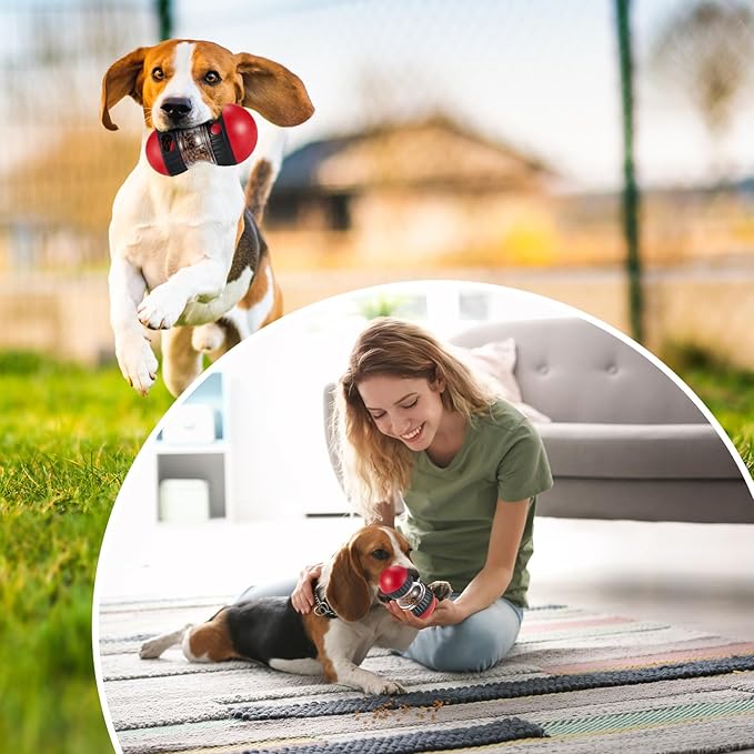 2 Pcs Dog Interactive Puzzle Toys Dog Toy Treat Dispenser Rolling Adjustable Food Dispensing Treat Dispenser Puppy Puzzle Feeder Slow Feeding for Training Large Medium Chewers Breed Pet Gift