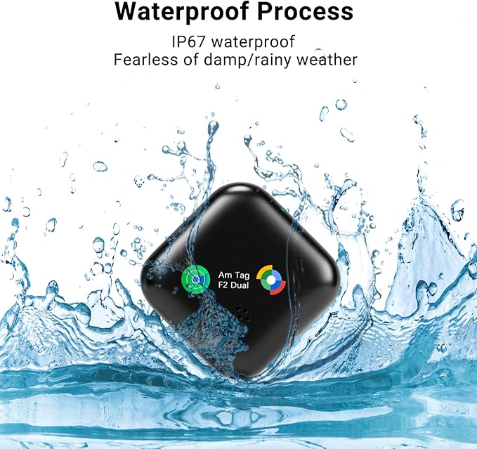 2 Pack Bluetooth Tracker for i0S or Android - Dual System Key Finder/Backpack Tracking Tag/Item Locator/Luggage Smart Tag/Pet Tracker, Compatible with Apple Find My or Google Find Hub,IP67 Waterproof
