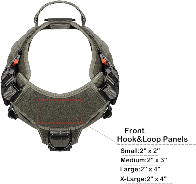 ICEFANG Tactical Dog Harness, Medium Size,2X Metal Buckle,Working Dog MOLLE Vest with Handle,No Pulling Front Leash Clip,Hook and Loop Panel (Green,M (Pack of 1))