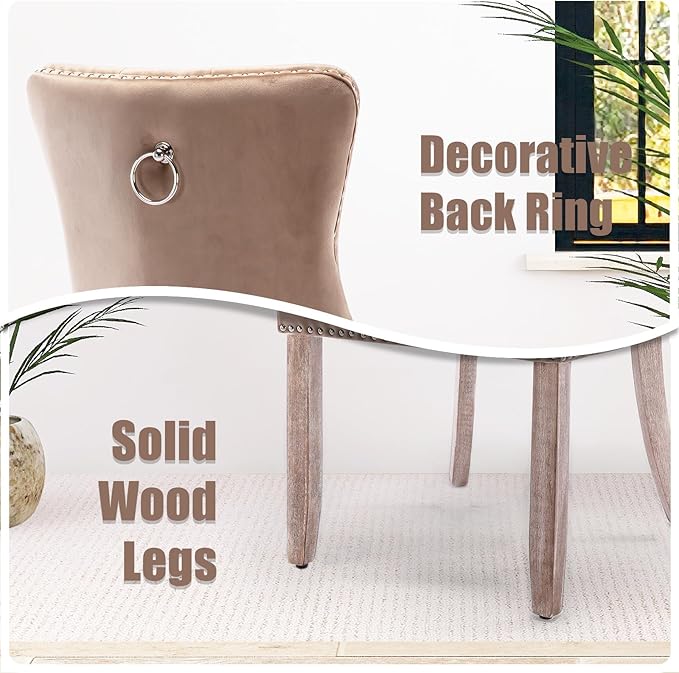 SoarFlash Kitchen Table and Chairs for 2, 24" Dining Table Set for 2 with Velvet Upholstered Chairs, 3 Piece Round Kitchen Table Set, Dining Room Table Set for Small Space, Apartment