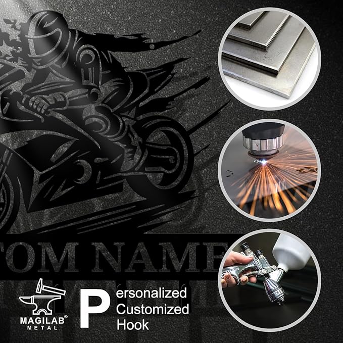 Personalized Custom Name Motorcycle Keys Hooks,Metal Motorcycle Art Clothes Keys Hooks,Metal Motorcycle Lover Wall Home Storage Decorative Keys Hooks,Key Holder Hooks for Wall (Style D)