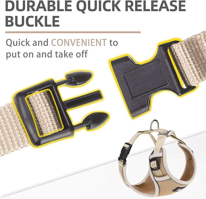 PUPTECK Small Dog Harness and Leash Set, No Pull Adjustable Puppy Cat Harness, Reflective Soft Mesh Pet Vest Small Sized