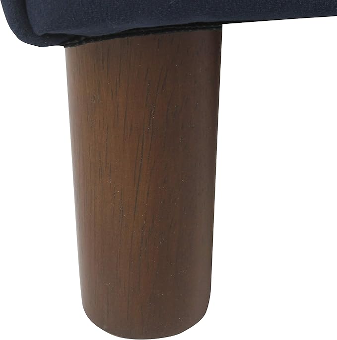 HomePop Home Decor | Upholstered Modern Storage Ottoman Bench with Pillows | Ottoman Bench with Storage for Living Room & Bedroom | Decorative Home Furniture (Navy)