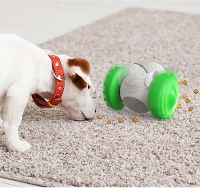 Leaking Treats Ball Pet Feeder Toy, Slow Feeder Dog Toy Interactive Wobble Treat Dispenser Ball for Cats & Small/Medium Dogs Mental Stimulation Puzzle Toy with Self-Balancing Design (Yellow)