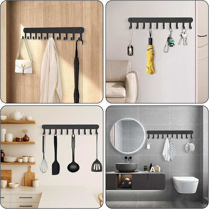 2 Pack Key Holder Wall Mount, Key Holder for Wall,Key Wall Holder, Key Hooks Hanging Keys, Key Hanger Wall Mount with 10 Hooks, Key Rack for Living Room, Kitchen, or Bathroo