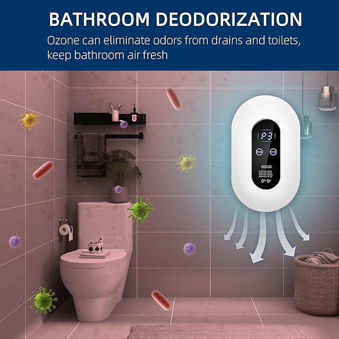 Air Purifier Air Ionizer for Home - Ozone Odor Eliminator for Strong Odor, Portable Cat Litter Deodorizer for Pets Poof Odor, Plug In Air Freshener for Home, Bedroom, Office, Kitchen, Toilet, Shoes