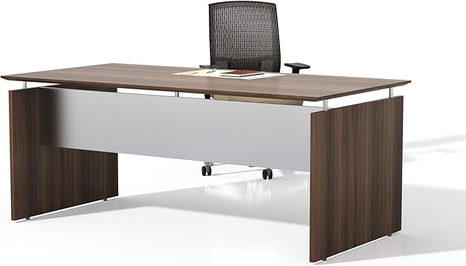 Mayline MNDS72TBS Medina Straight Edge Desk, 72"W, Textured Brown Sugar Laminate