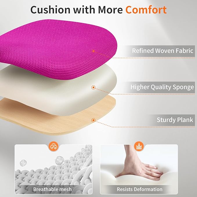 BestOffice Office Chair Ergonomic Cheap Desk Chair Mesh Computer Chair Lumbar Support Modern Executive Adjustable Stool Rolling Swivel Chair for Back Pain (Pink)