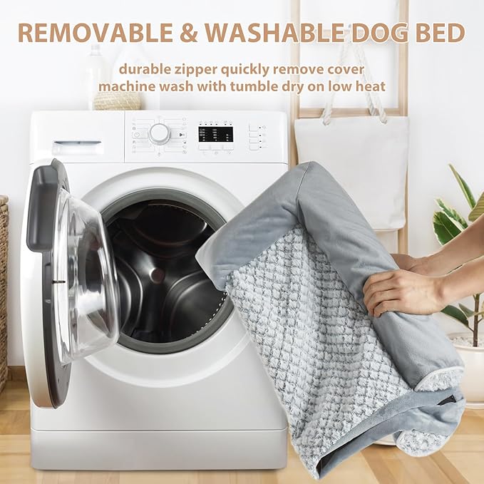WNPETHOME Orthopedic Dog Bed for Large Dogs – XL Washable Pet Bed with Waterproof Cover, Bolstered Sides & Anti-Slip Base – Premium Plush Dog Couch for Indoor Use, Comfort & Joint Relief