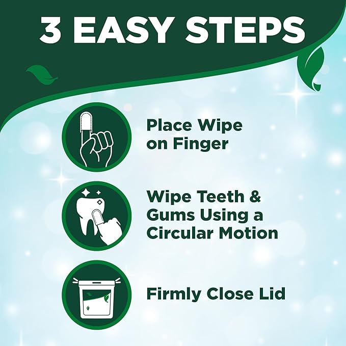 Vet's Best Finger Dental Wipes for Dogs and Cats – Oral Care Wipes for Teeth Cleaning, Fresh Breath, and Tartar Control – Gentle Finger Pads for Pet Dental Hygiene and Plaque Removal – 50 Count