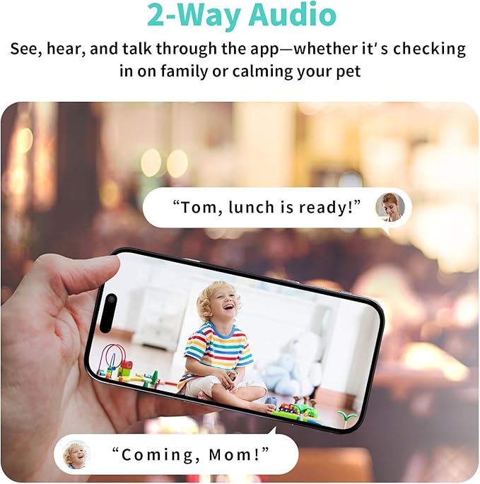 2K Indoor Security Camera, 360° Pan/Tilt AI Human Pet Motion Security Camera, 2.4/5 GHz Night Vision Camera, 2 Way Audio, Compatible with Alexa Google Assistant (3 Months of Cloud Storage)