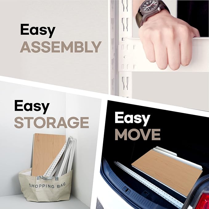 HOMEDANT House 24.4" W 5 Tier Heavy Duty Garage Shelving Adjustable Metal Rack Storage Shelves Standing Shelf Unit Organizers Pantry Closet Office White 4Pack