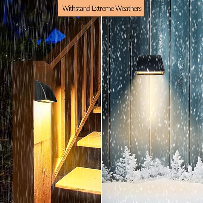 Arrownine Landscape Lighting Low Voltage Deck Lights 5W 12-24V,Outdoor Waterproof Fence Post Lights for Patio Stairs Yard Railing Wall Light Warm White Black Color 4 Packs