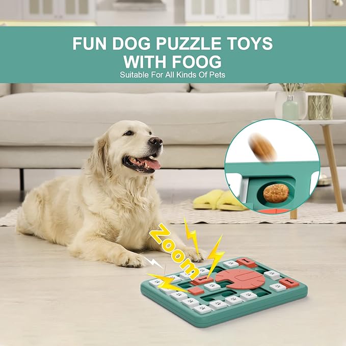 Dog Puzzle Toys,Interactive Treat Puzzle Dog Toy for IQ Training & Mental Stimulating,Treat Puzzle Dispensing with Squeaky Design for Large Medium Smart Dogs