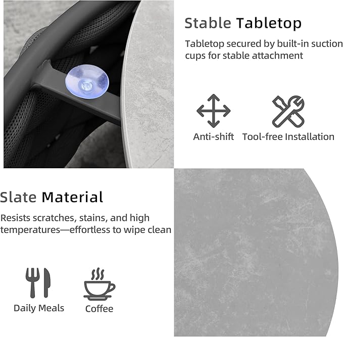 Round Coffee Table for Indoor & Outdoor Use, Aluminum Patio Furniture with Handwoven Ropes, Weather-Resistant for Garden, Terrace & Poolside (Black)