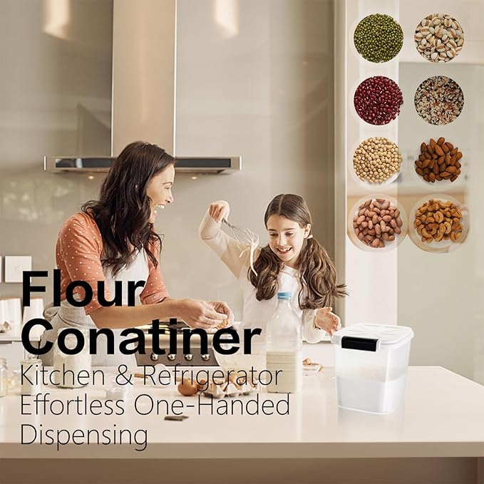 30LBS Rice Container - Rice Dispenser 30LBS/15KG/15Qt Food Cereal Container Bins with Measuring Cup for Household Pantry Organization (30 LBS)