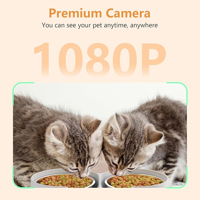 Automatic Cat Feeder with Camera, 5G WiFi Pet Feeder with APP Control & Dual Power Supply 1080P HD Video with Night Vision for Cat & Dog (Video)