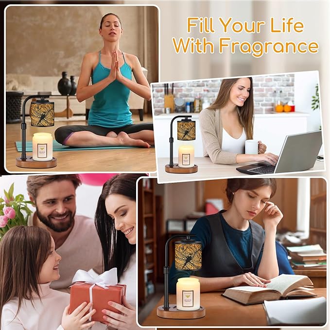 kobodon Candle Warmer Lamp with Timer, Electric Candle Lamp Warmer Christmas Birthday for Mom Women Home Bedroom Decor Wax Melt Warmer for Scented Wax with Jar Candles (Dragonfly)