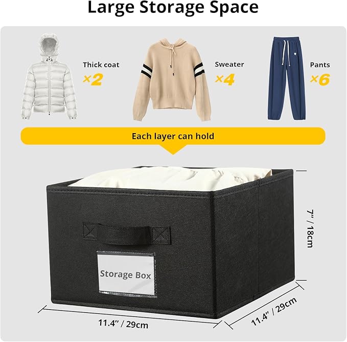 2 Pack 6 Shelves Hanging Closet Organizer with 2 Drawer, Hanging Storage with 4 Side Pockets for Clothes Shoes, 43.5"x12"x12"(Black)