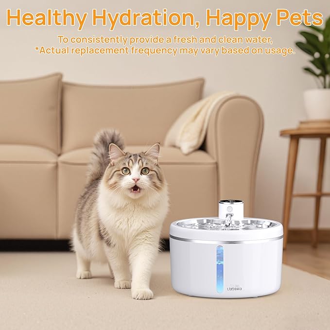 8 Pack Cat Water Fountain Filters, Cat Fountains Replacement Filters for 3L/102oz Cat Water Fountain, for W03B Pet Fountain-8Filters+8Sponges (8Filters+8Sponges)