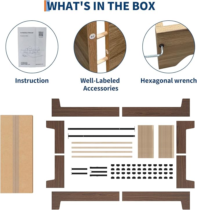 Garvee Wood Platform Bed Frame, Twin Size Bed Frame, Wood Slat Support, No Box Spring Needed, Easy Assembly, Noise-Free Design, Underbed Space for Storage