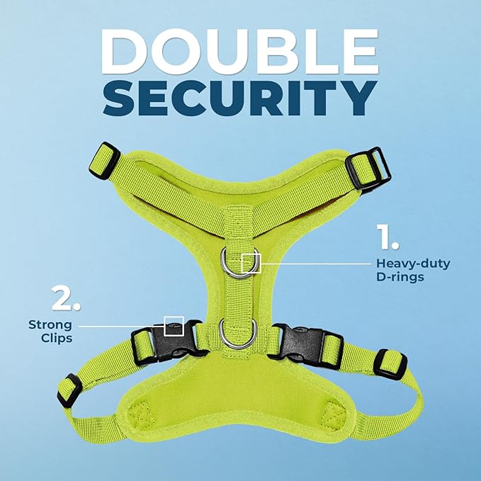 Voyager Step-in Pet Harness - All Weather Mesh, Adjustable Step in Harness for Cats and Dogs by Best Pet Supplies - Lime Green, XL