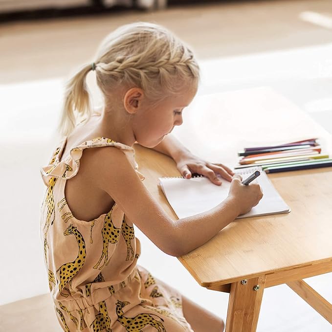 Nnewvante Writing Computer Desk 31.5" Bamboo Home Office Table with Large Drawer, Modern Furniture Simple Study Makeup Workstation