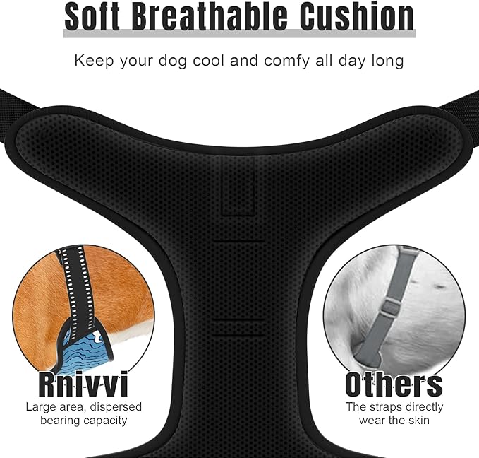 Rnivvi No Pull Dog Harness, Cute Reflective X-Large Sized Puppy Harness, Adjustable Soft Padded Vest for Large Dogs, Heavy Duty Pet Vest with Easy Control Handle for Walking Training, Japanese Style
