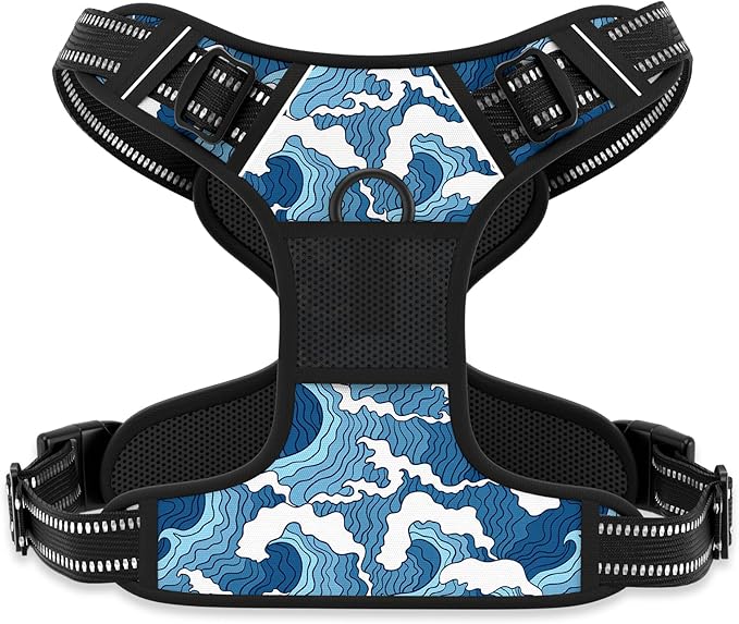 Rnivvi No Pull Dog Harness, Cute Reflective X-Large Sized Puppy Harness, Adjustable Soft Padded Vest for Large Dogs, Heavy Duty Pet Vest with Easy Control Handle for Walking Training, Japanese Style