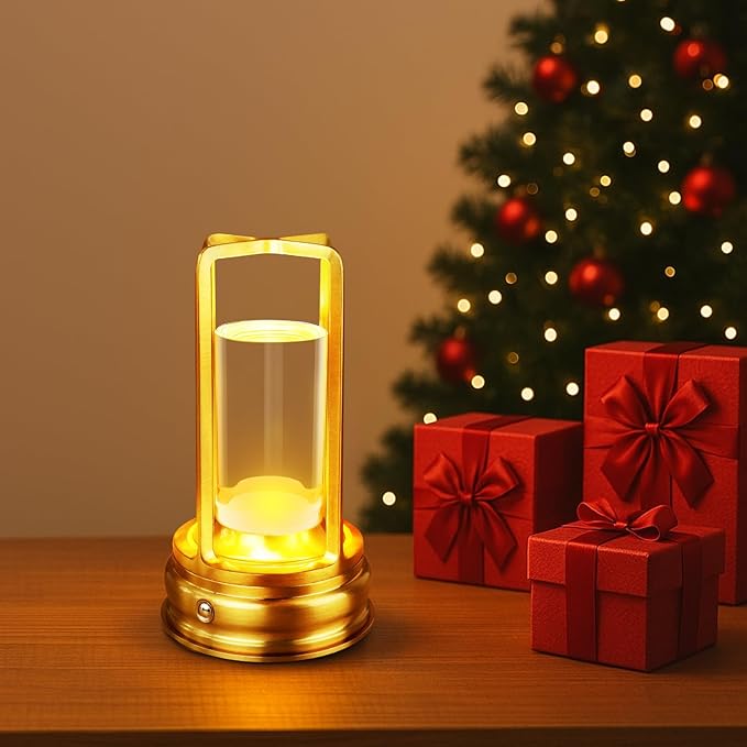 Rechargeable Cordless Metal Table Lamp – Portable LED Desk Lamp with 3-Color Infinite Dimming, Battery Powered for Indoor & Outdoor Use, Bedroom, Restaurant, Bar, Coffee Shop, or Camping