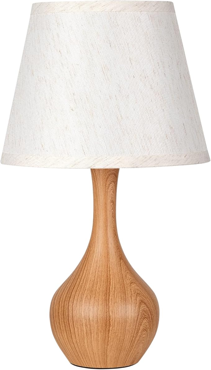 Seealle Touch Table Lamps for Nightstand, 3-Way Dimmable Small Bedroom Lamps for Night Stands, Wood Bedside Lamps for Living Room, Kids Room, End Table(LED Bulb Included)