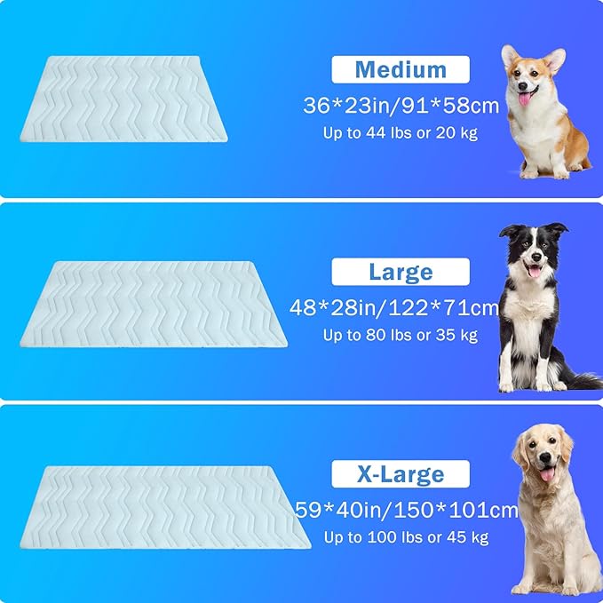 SCENEREAL Dog Cooling Mat for Crate, Thicken Self-Cooling Dog Pad Reversible (Cool & Warm), 59"x40" Extra Large Pet Cool Bed Use in Kennel Sofa, Machine Washable, Durable Non-Toxic Gel, Outdoor