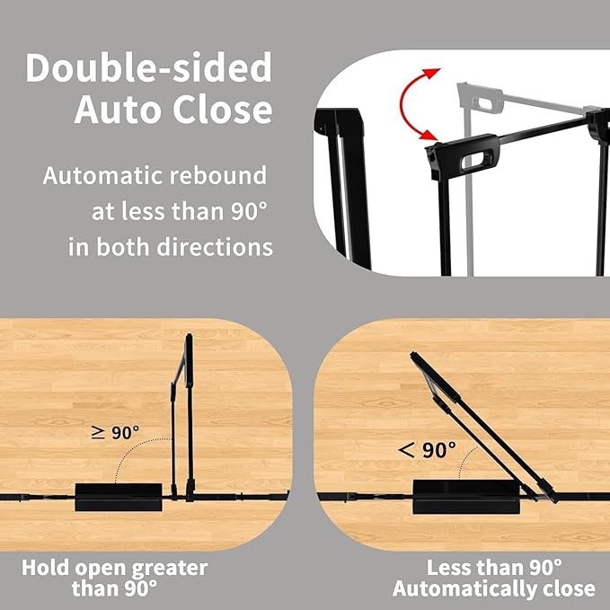 WAOWAO Clear Baby Gate for Stairs Modern Design Acrylic Auto Close Pet Gate, 48.42-57.08" Wide Safety Baby Gate for Doorways,Black Clear Dog Gates Indoor, Hallways,Kitchen