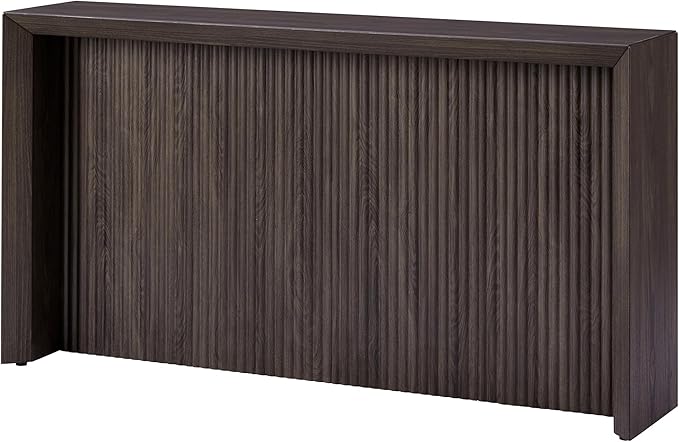 Henn&Hart 56'' Wooden Rectangular Fluted Console Table Entryway Table, Sofa Table for Entryway, Living Room, Couch, Hallway, or Office, Alder Brown