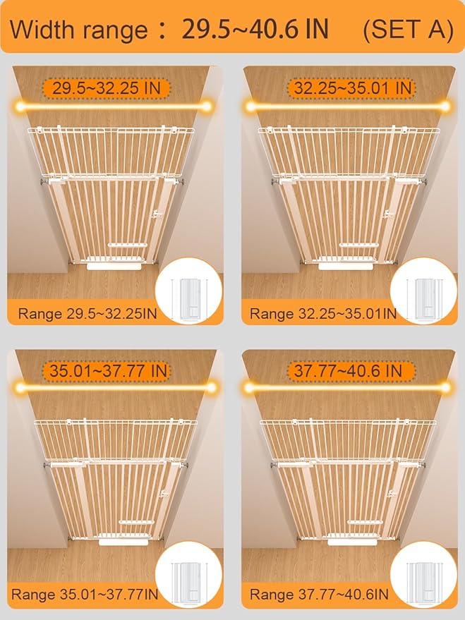 71" Extra Tall Cat Gate 29.5-40.6 Wide Pet gate with Small Cat Door,Pet Gate NO Drilling Pressure Mount Kit for Cats and Dogs Indoor Doorways liveing Room Bedroom