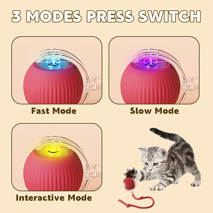Chewie Viral 360 Smart Automatic Rolling Pet Ball (3 PCS) - Interactive Dog & Cat Toy