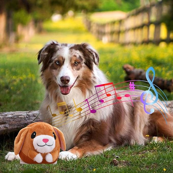 Active Moving Plush Toy, Interactive Pet Bouncing Balls, USB Rechargeable Sound Electronic Dog Toy, Cute Squeaky Pig Dog Toy