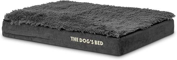 The Dog’s Bed Orthopedic Memory Foam Dog Bed, Medium Grey Fur, Pain Relief for Arthritis, Hip & Elbow Dysplasia, Post Surgery, Lameness, Supportive, Calming, Waterproof Washable Cover