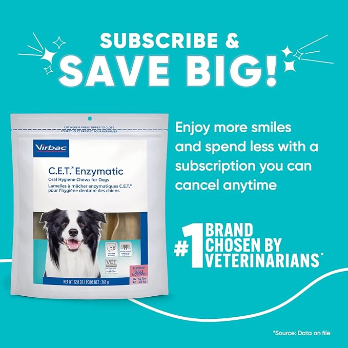 C.E.T. Enzymatic Oral Hygiene Chews for Dogs - Plaque & Tartar Control - Single Layer Beefhide with Exclusive Dual-Enzyme System & Tasty Chicken Flavor - Easy to Give Dog Dental Chew