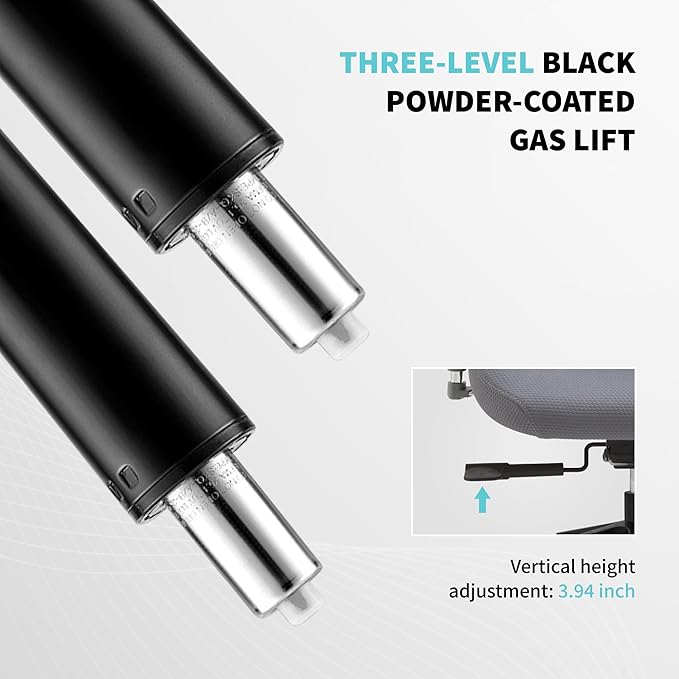 Ergonomic Mesh Office Chair with S-Shaped Backrest, 4D Adjustable Armrests, Sliding Seat Depth, Fixed Headrest, Dual-Layer Mesh, 130° Recline, SGS Class 3 Gas Lift, 300 lbs Capacity