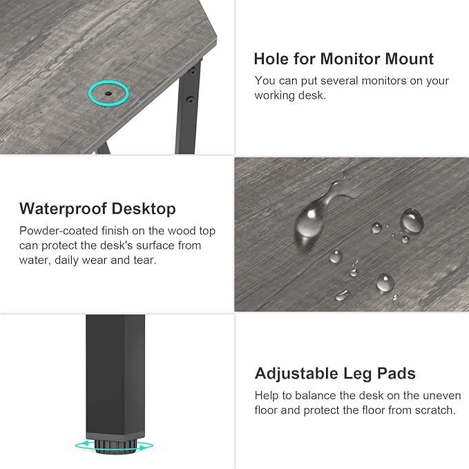 Elephance Large L-Shaped Computer Desk with Shelves, Corner Desk, Home Office Writing Workstation, Gaming Desk PC Latop Table with Storage