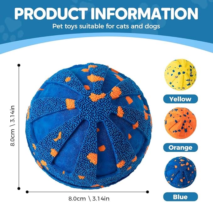 2025 Upgraded Smart Interactive Vibrating Dog Ball Toy, Durable Dog Ball with Automatic Moving, Waterproof Smart Electric Bouncing Balls, Automatic Dog Toy Dogs (Yellow)