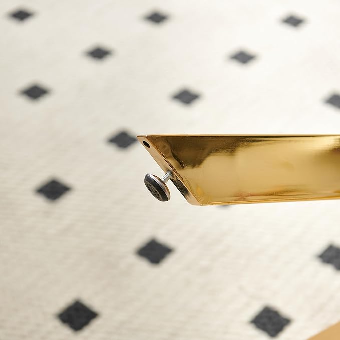 36" Round Dining Table for 4, Modern Clear Glass Kitchen Table for 4 with Gold X Metal Legs, Contemporary Small Circle Dining Room Leisure Tables for Kitchen Apartment