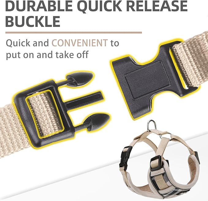 PUPTECK Small Dog Harness and Leash Set, No Pull Adjustable Puppy Cat Harness, Reflective Soft Mesh Pet Vest Small Sized