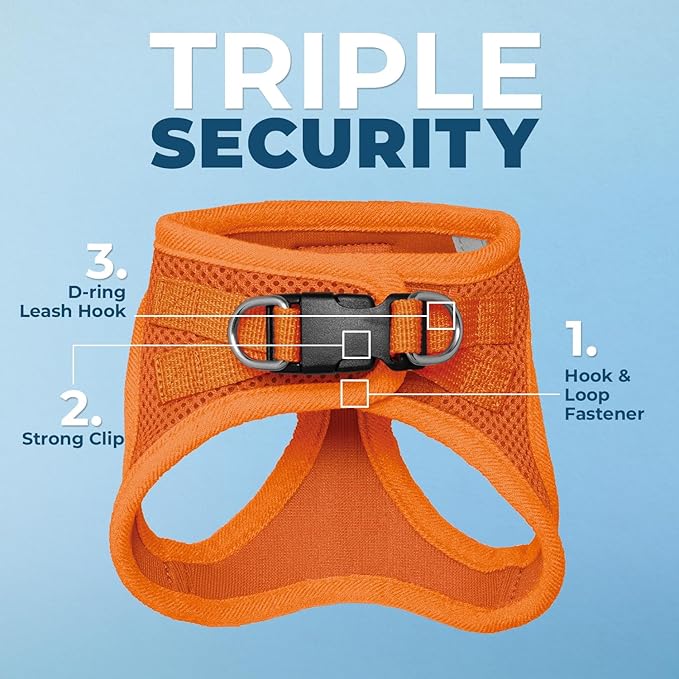 Voyager Step-in Pet Harness - All Weather Mesh, Adjustable Step in Harness for Cats and Dogs by Best Pet Supplies - 307S Orange, M