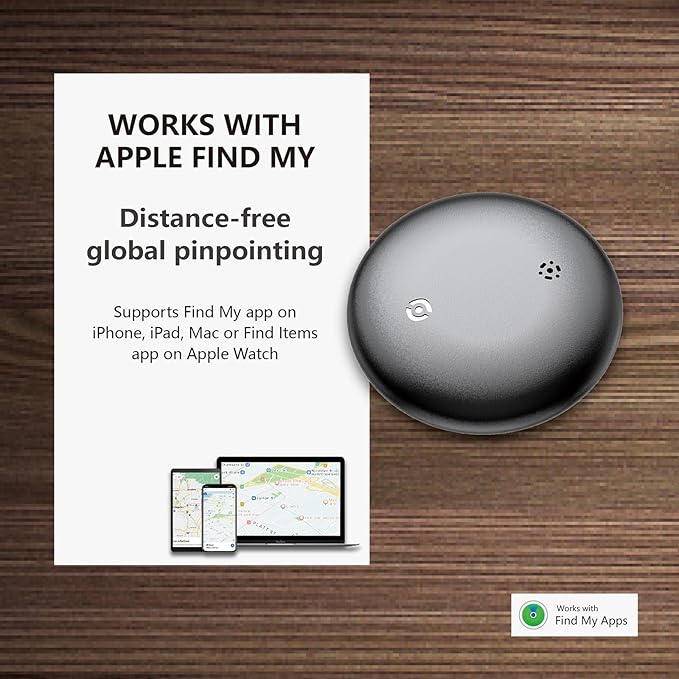 Smart Tracker Tags-1 Pack for iOS-Accurate Location Tracking-Waterproof & Compact Design-Long-Lasting Battery-Ideal for Keys, Luggage, and Pets (WhiteF, 1 PCS)