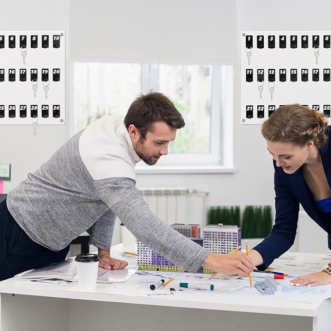Acrylic Key Board with 30 No. Hooks Wall Mount Key Rack Holder Hanger Storage Collection for School, Garage, Car Dealer, Office, Hotel, Real Estate(Transparent)