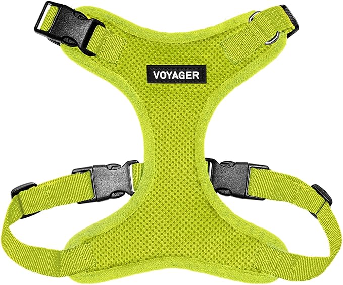 Voyager Step-in Pet Harness - All Weather Mesh, Adjustable Step in Harness for Cats and Dogs by Best Pet Supplies - Lime Green, XL