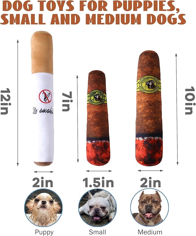 SMQ 3pcs Dog Toys with Interactive Squeaky Sound, Safe Plush Cotton Filled, Photography Props, Squeaky Pet Toy for Small, Medium Puppies and Dogs
