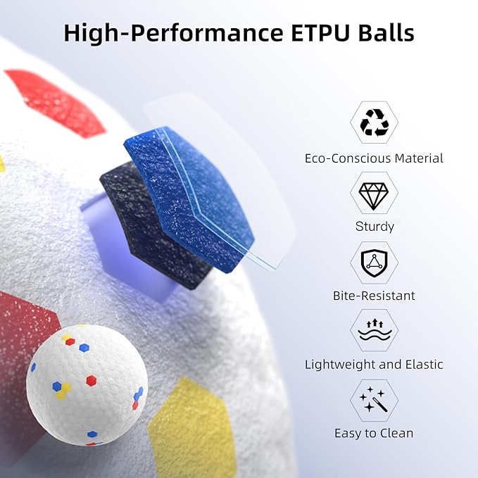 uahpet Automatic Ball Launcher for Dog with Obstacle Detection, 4 Adjustable Distances Ball Thrower Launcher for Medium & Large Dogs with 2 Balls (2.5 inches)